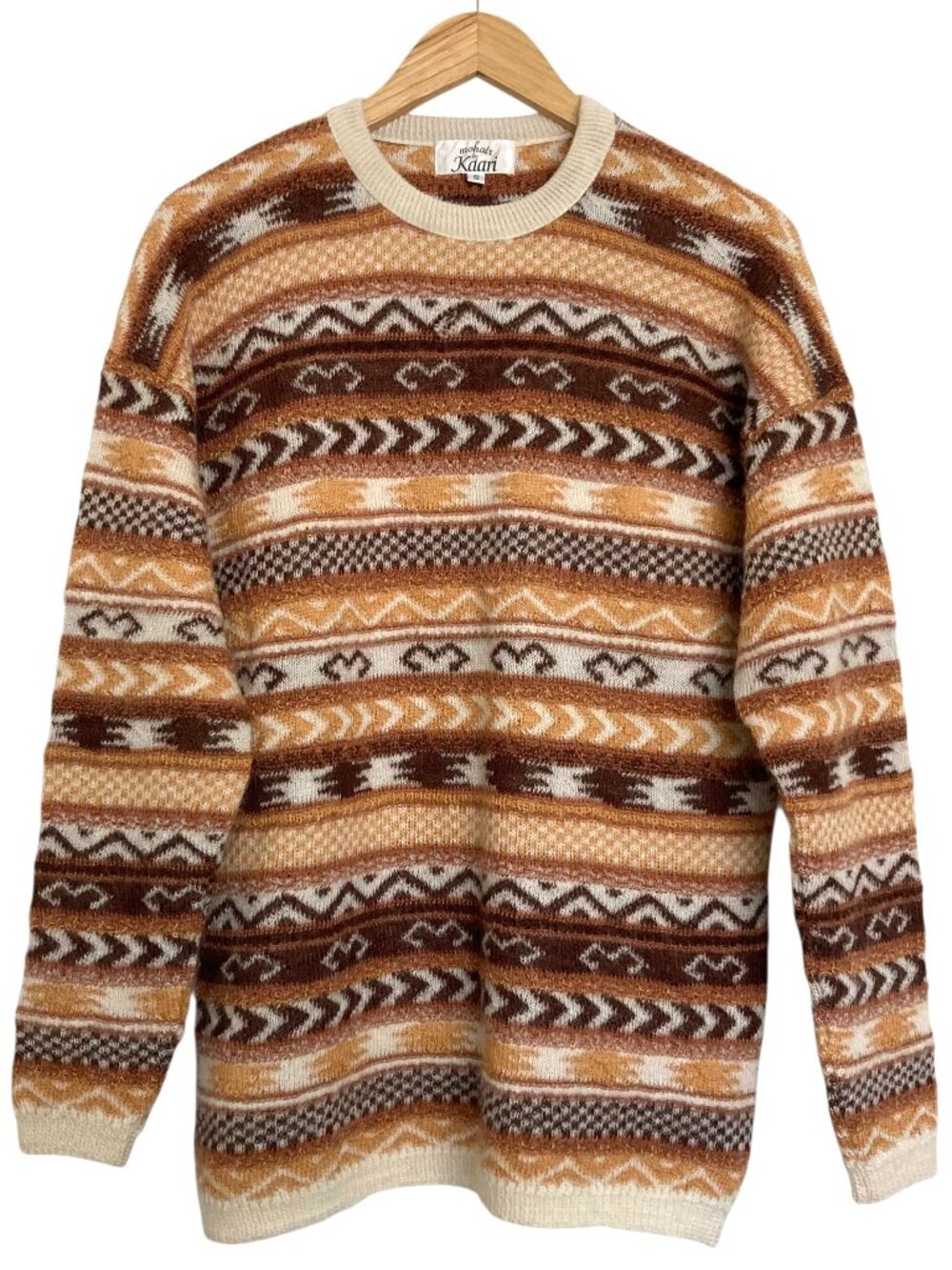 Vintage MOHAIR BY KAARI Fair Isle Kid Mohair Blend Pullover Sweater Size S